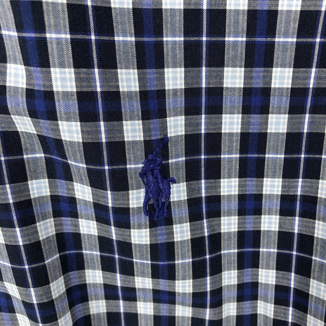 Ralph Lauren BLAKE short sleeve button down check shirt, men's size M cotton blue type Vintage Second Hand