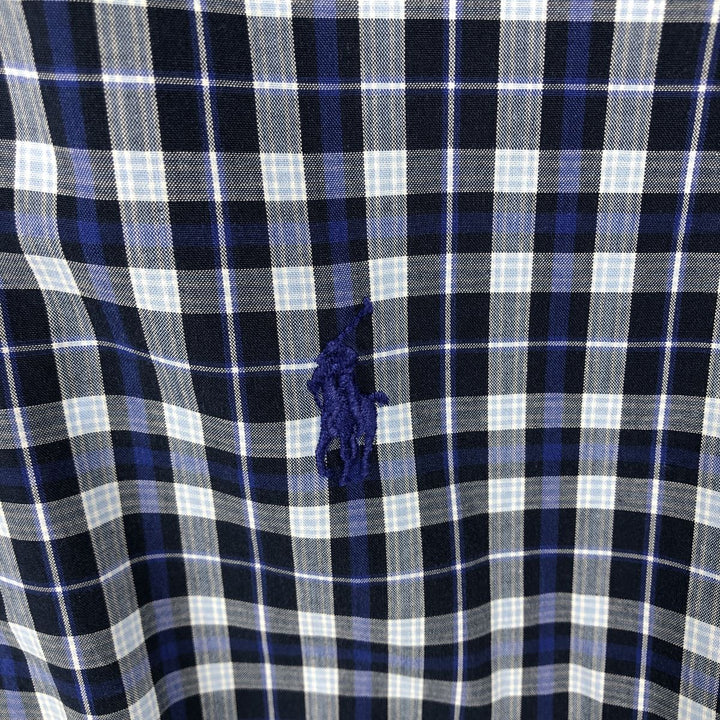 Ralph Lauren BLAKE short sleeve button down check shirt, men's size M cotton blue type Vintage Second Hand
