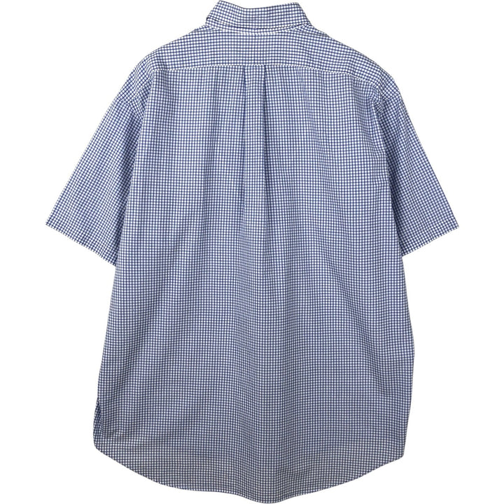 Ralph Lauren BLAKE short sleeve button down check shirt men's XL size cotton white type Vintage Second Hand