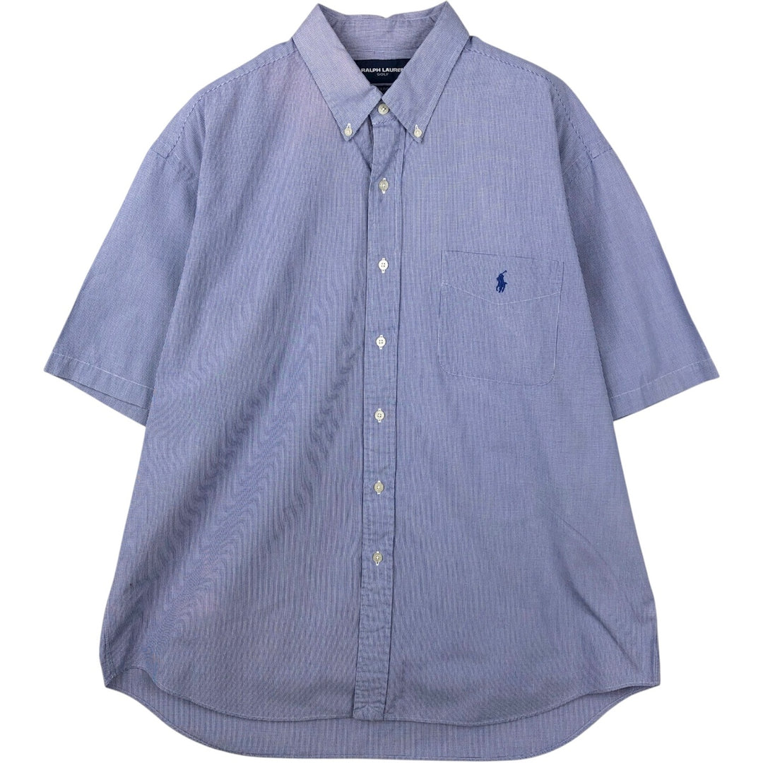 Ralph Lauren RALPH LAUREN GOLF TILDEN short sleeve button down check shirt men's XL equivalent cotton blue type Vintage Second Hand