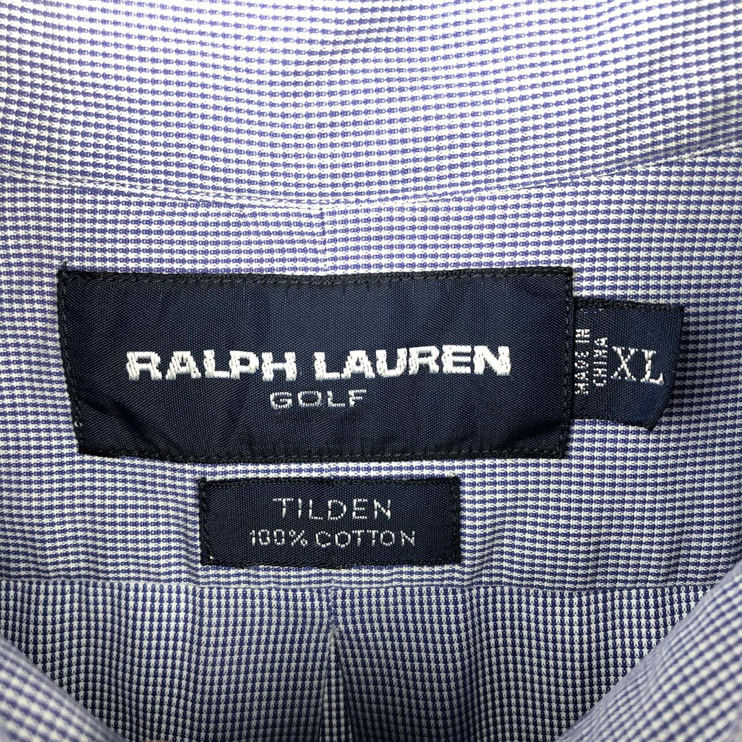 Ralph Lauren RALPH LAUREN GOLF TILDEN short sleeve button down check shirt men's XL equivalent cotton blue type Vintage Second Hand