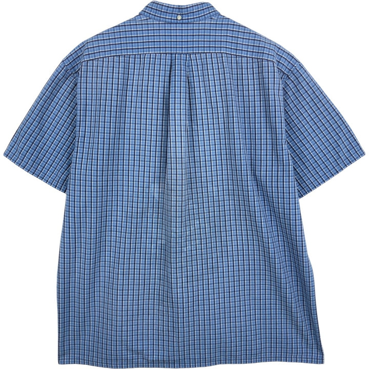 Ralph Lauren GREGGOR Short-Sleeve Button-Down Check Shirt, Boxy Shirt, Men's Size L (approx.) cotton blue type Vintage Second Hand