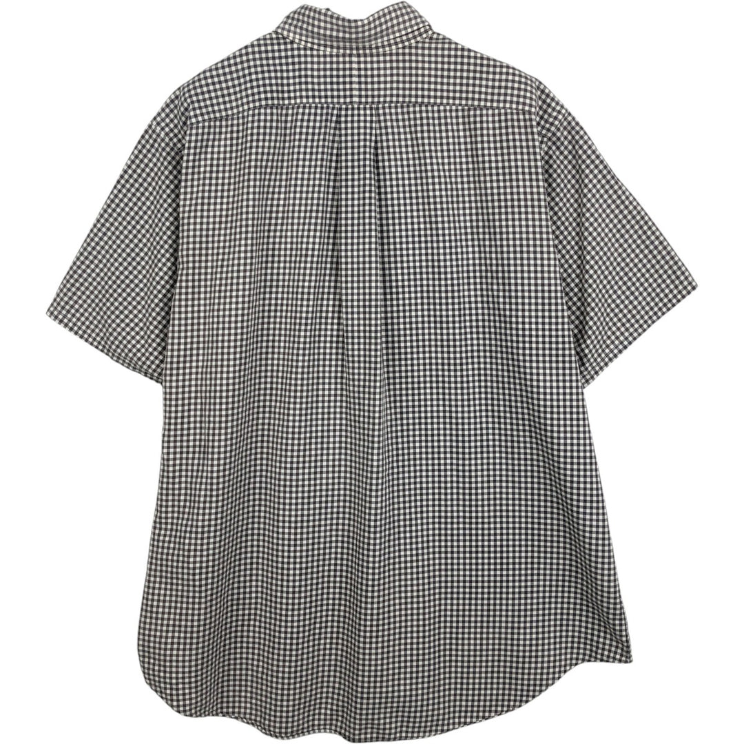 Ralph Lauren CLASSIC FIT Gingham Check Short-Sleeve Button-Down Check Shirt (Men's Size L) cotton brown type Vintage Second Hand