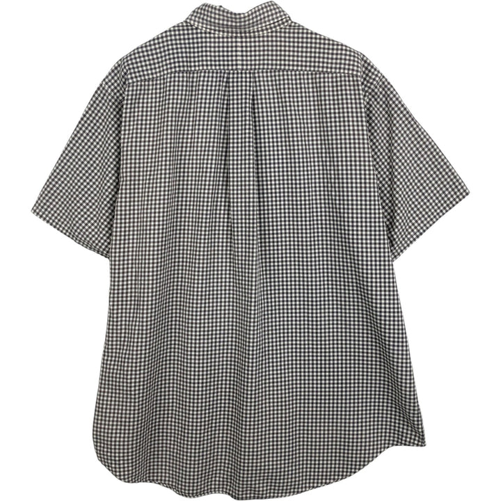 Ralph Lauren CLASSIC FIT Gingham Check Short-Sleeve Button-Down Check Shirt (Men's Size L) cotton brown type Vintage Second Hand