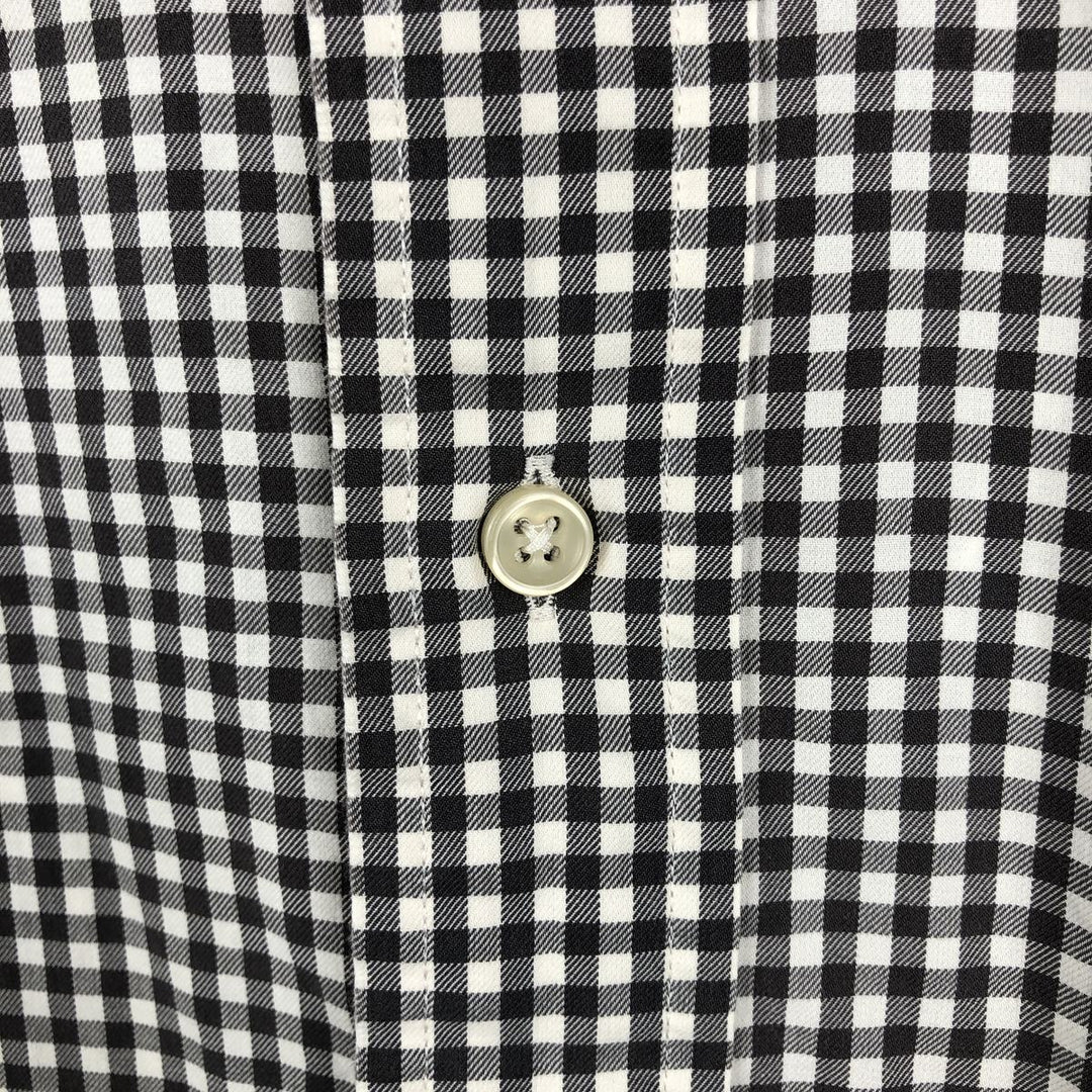 Ralph Lauren CLASSIC FIT Gingham Check Short-Sleeve Button-Down Check Shirt (Men's Size L) cotton brown type Vintage Second Hand