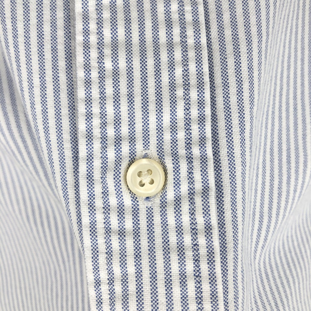 Ralph Lauren Classic Fit short sleeve button down striped shirt, men's XL size cotton blue type Vintage Second Hand