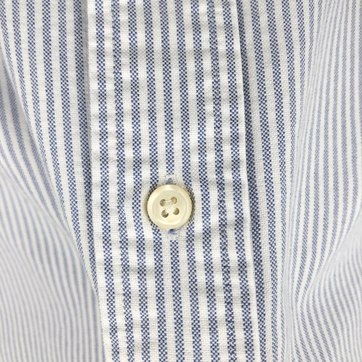 Ralph Lauren Classic Fit short sleeve button down striped shirt, men's XL size cotton blue type Vintage Second Hand