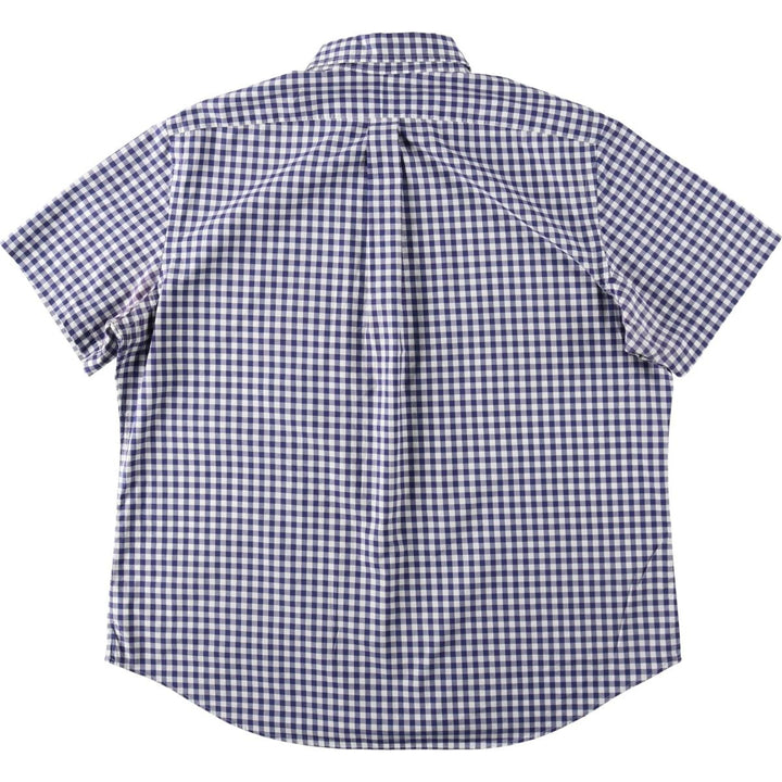 Ralph Lauren Gingham Check Short Sleeve Button Down Check Shirt Men's XL cotton white type Vintage Second Hand