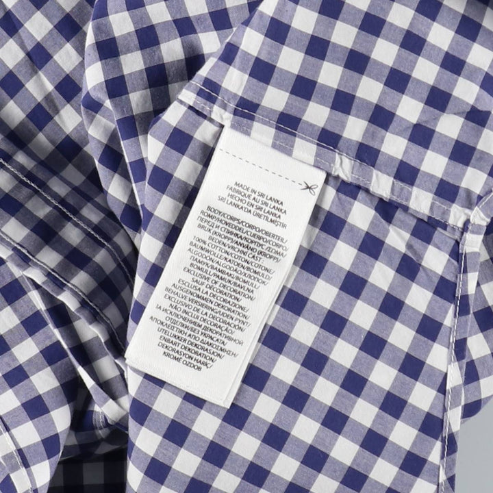 Ralph Lauren Gingham Check Short Sleeve Button Down Check Shirt Men's XL cotton white type Vintage Second Hand