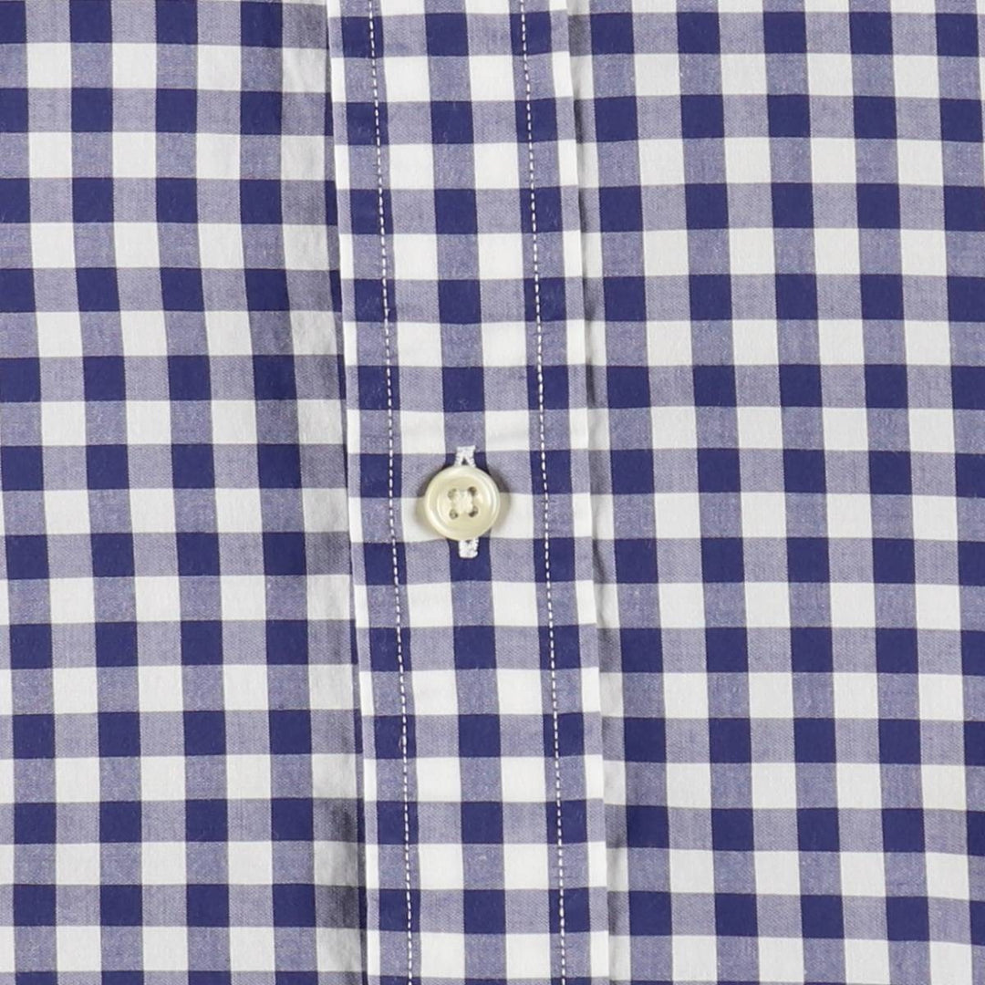 Ralph Lauren Gingham Check Short Sleeve Button Down Check Shirt Men's XL cotton white type Vintage Second Hand