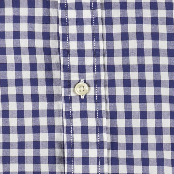 Ralph Lauren Gingham Check Short Sleeve Button Down Check Shirt Men's XL cotton white type Vintage Second Hand