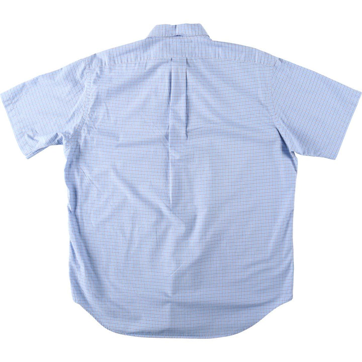 Ralph Lauren BLAKE short sleeve button down check shirt, men's size L cotton Blue type light blue Vintage Second Hand