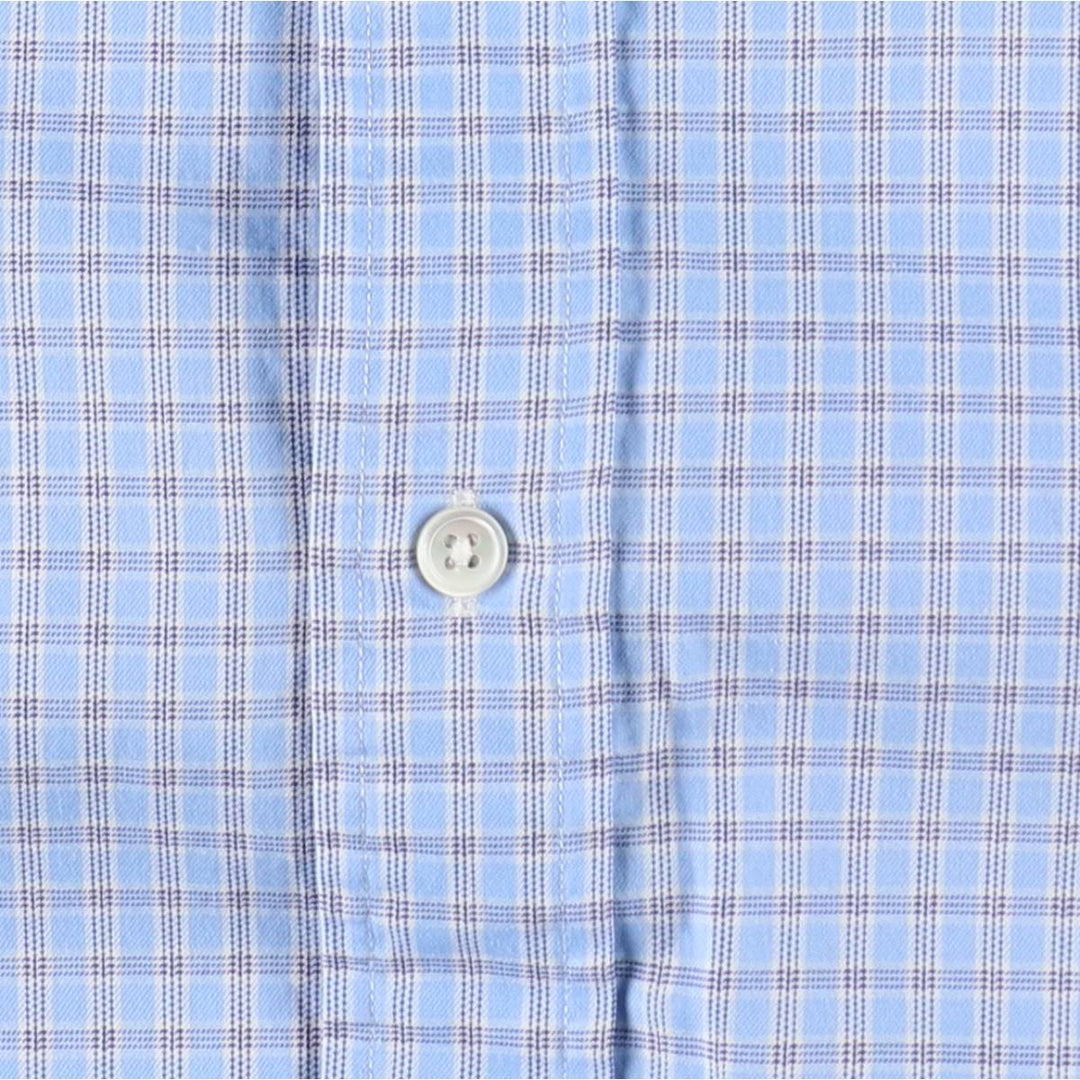 Ralph Lauren BLAKE short sleeve button down check shirt, men's size L cotton Blue type light blue Vintage Second Hand