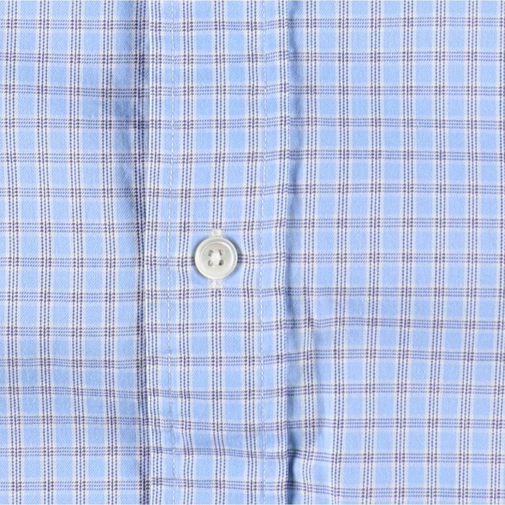 Ralph Lauren BLAKE short sleeve button down check shirt, men's size L cotton Blue type light blue Vintage Second Hand