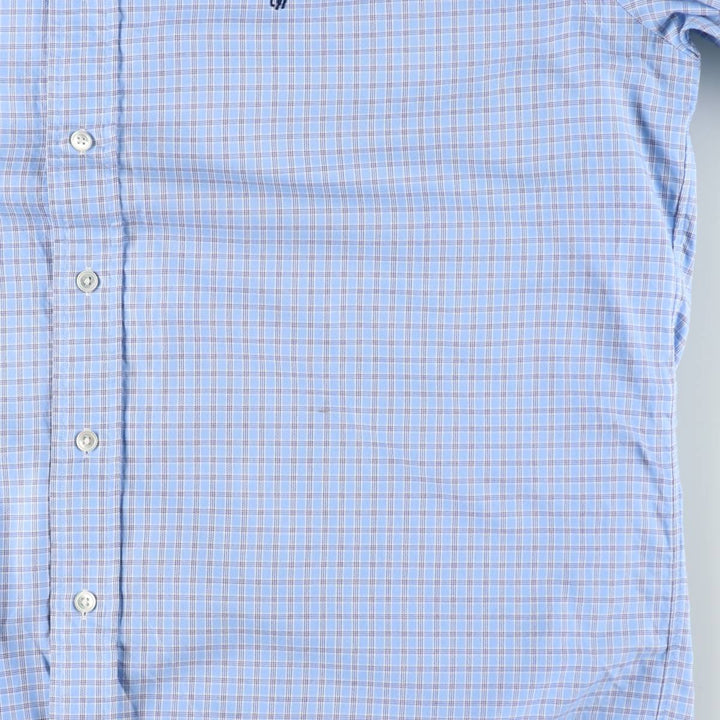 Ralph Lauren BLAKE short sleeve button down check shirt, men's size L cotton Blue type light blue Vintage Second Hand