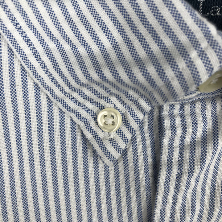 Ralph Lauren CUSTOM FIT short sleeve button down striped shirt men's size M cotton blue type Vintage Second Hand