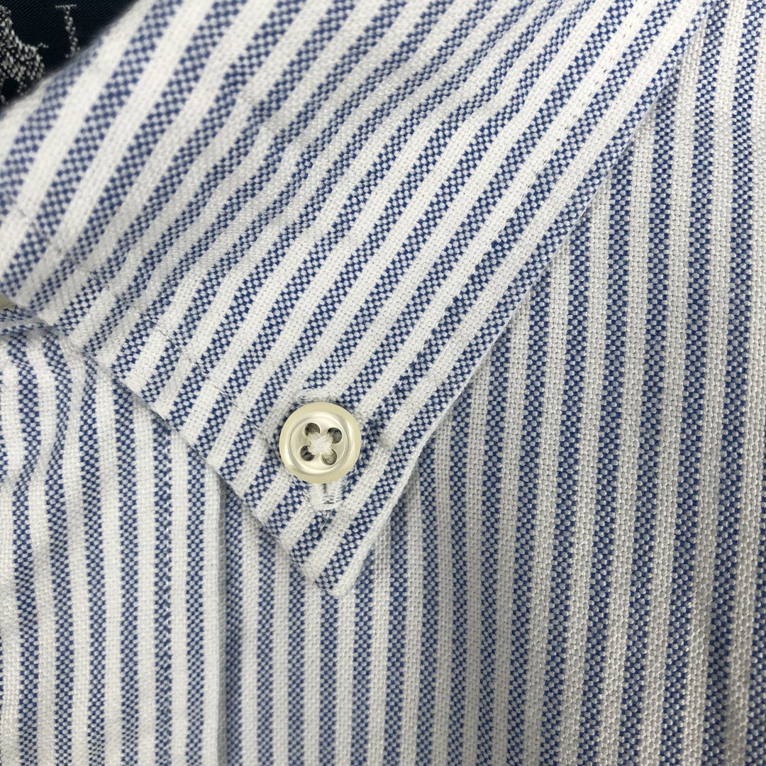 Ralph Lauren CUSTOM FIT short sleeve button down striped shirt men's size M cotton blue type Vintage Second Hand