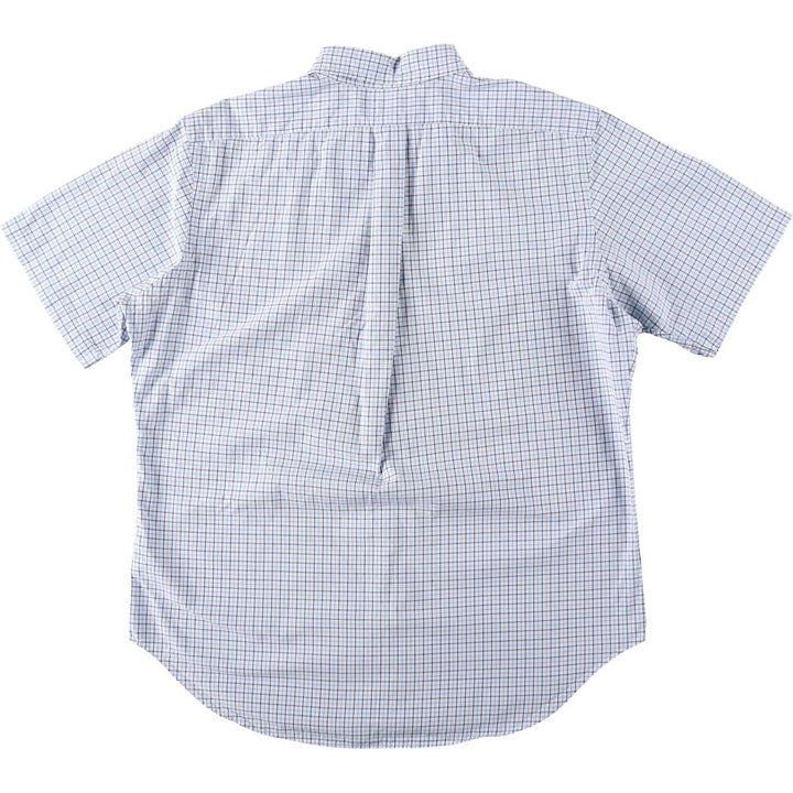 Ralph Lauren Classic Fit Short Sleeve Button Down Check Shirt Men's Size L cotton Blue type light blue Vintage Second Hand