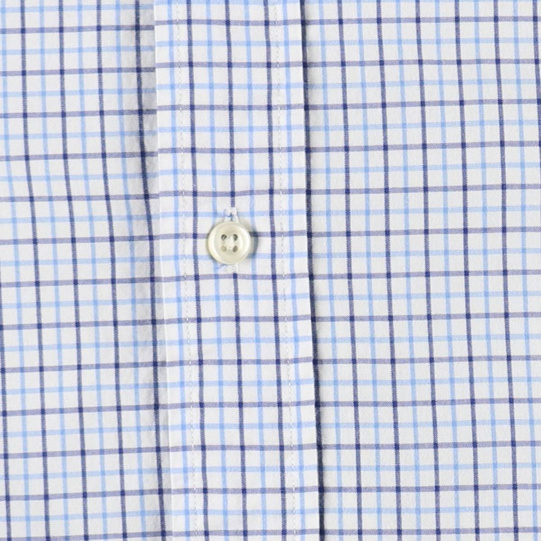 Ralph Lauren Classic Fit Short Sleeve Button Down Check Shirt Men's Size L cotton Blue type light blue Vintage Second Hand