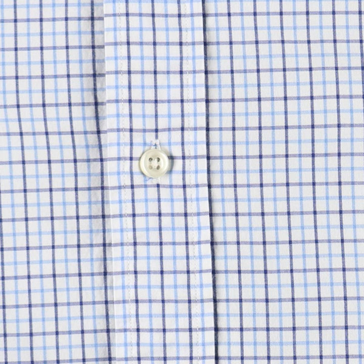 Ralph Lauren Classic Fit Short Sleeve Button Down Check Shirt Men's Size L cotton Blue type light blue Vintage Second Hand