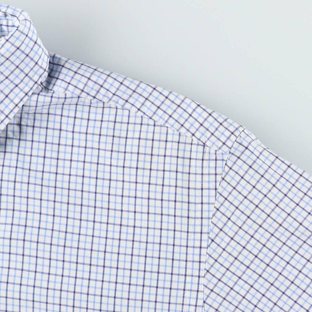 Ralph Lauren Classic Fit Short Sleeve Button Down Check Shirt Men's Size L cotton Blue type light blue Vintage Second Hand