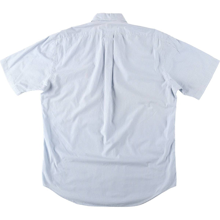 Ralph Lauren BLAKE Gingham Check Short Sleeve Button Down Check Shirt Men's M cotton Blue type light blue Vintage Second Hand