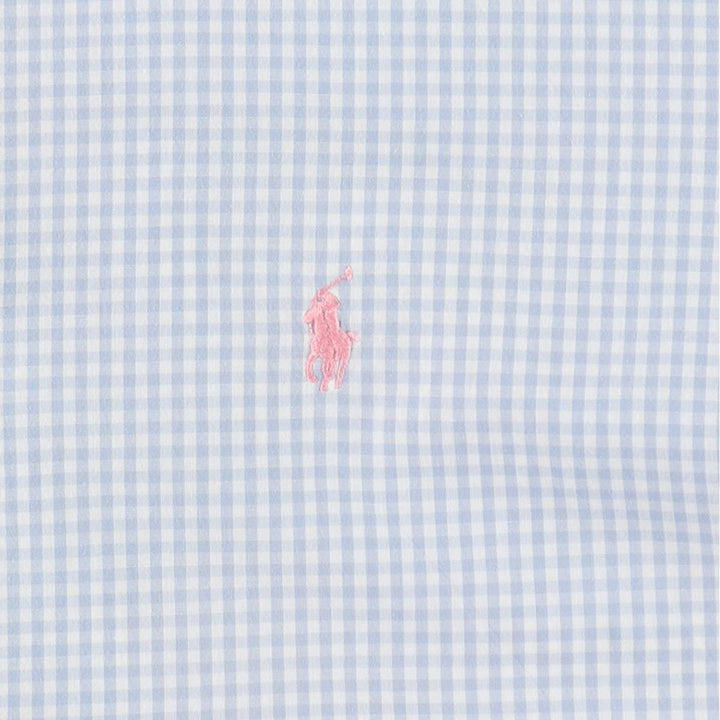 Ralph Lauren BLAKE Gingham Check Short Sleeve Button Down Check Shirt Men's M cotton Blue type light blue Vintage Second Hand