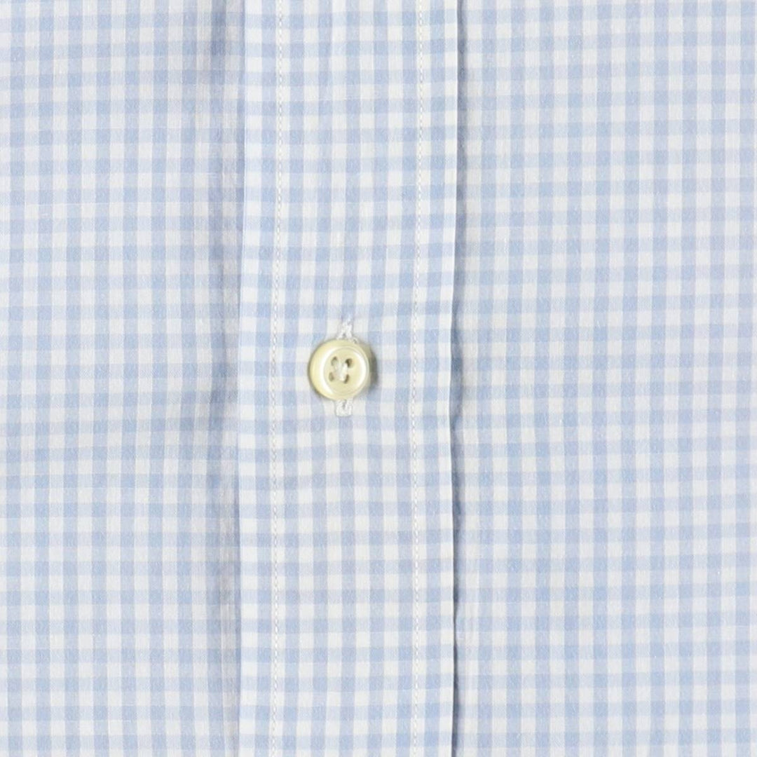 Ralph Lauren BLAKE Gingham Check Short Sleeve Button Down Check Shirt Men's M cotton Blue type light blue Vintage Second Hand