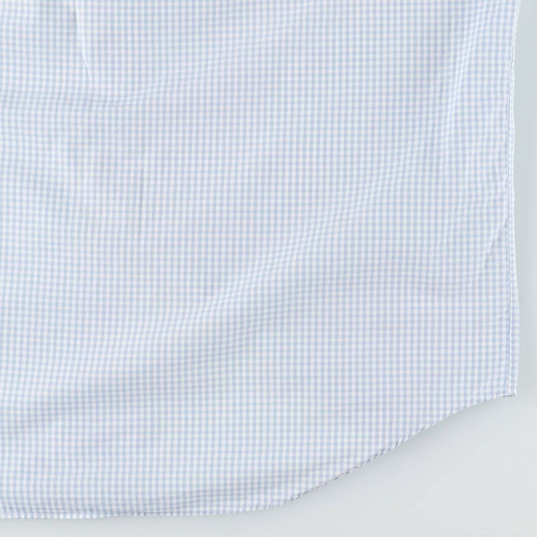 Ralph Lauren BLAKE Gingham Check Short Sleeve Button Down Check Shirt Men's M cotton Blue type light blue Vintage Second Hand