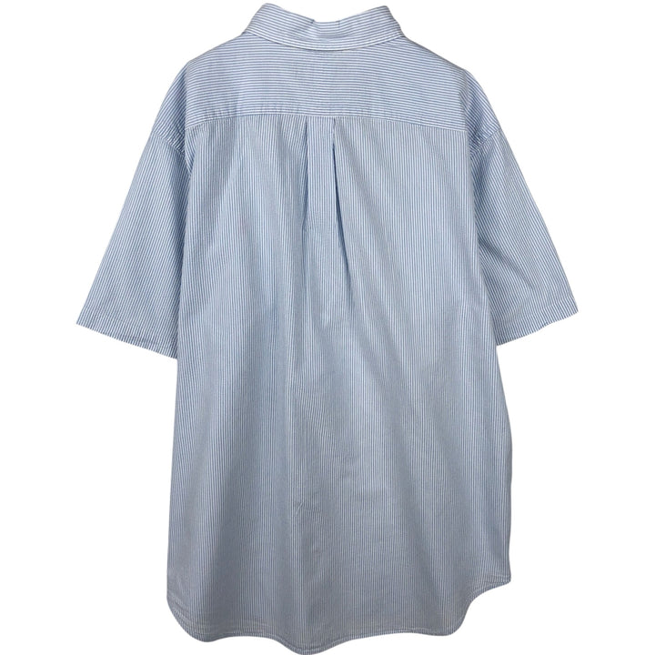 Ralph Lauren Classic Fit Seersucker Short Sleeve Button Down Striped Shirt Men's XL cotton Blue type light blue Vintage Second Hand