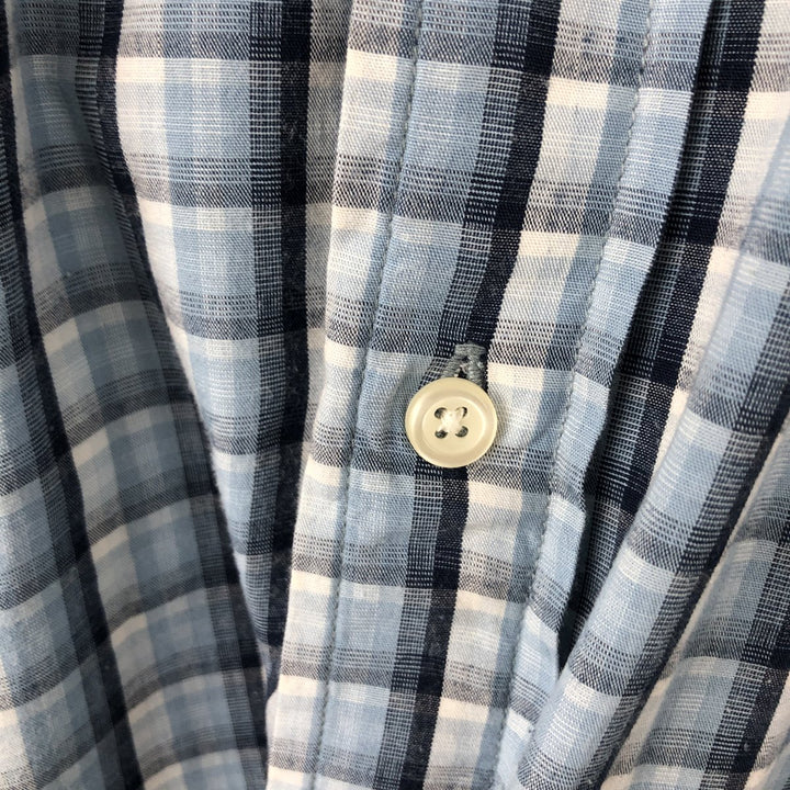Ralph Lauren BLAKE short sleeve button down check shirt men's XL size cotton Blue type light blue Vintage Second Hand