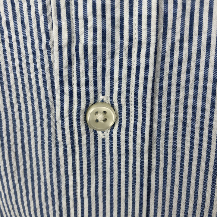Ralph Lauren Classic Fit Seersucker Short Sleeve Button Down Striped Shirt Men's XL cotton white type Vintage Second Hand