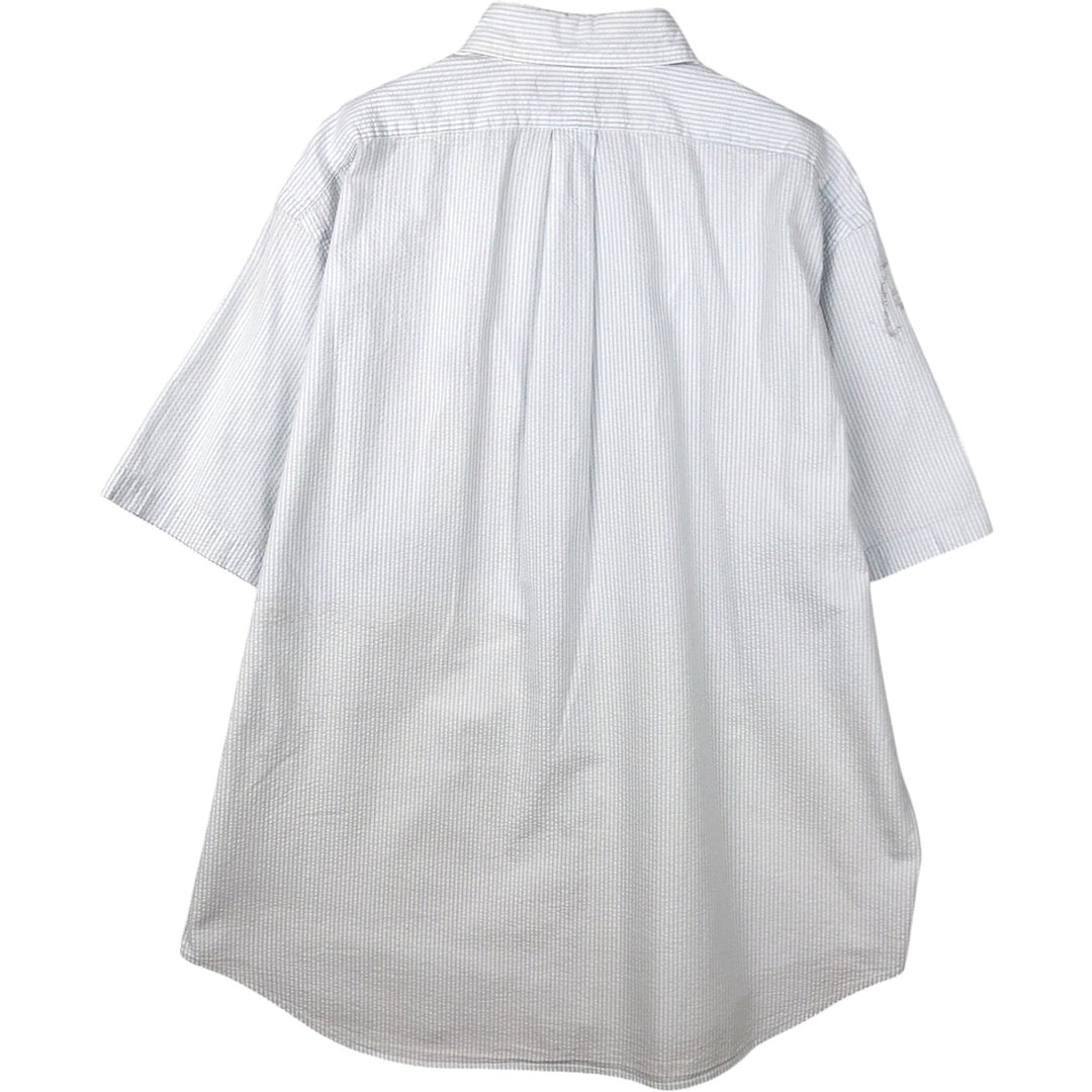Ralph Lauren BLAKE Seersucker Short Sleeve Button Down Striped Shirt Men's XL cotton white type Vintage Second Hand