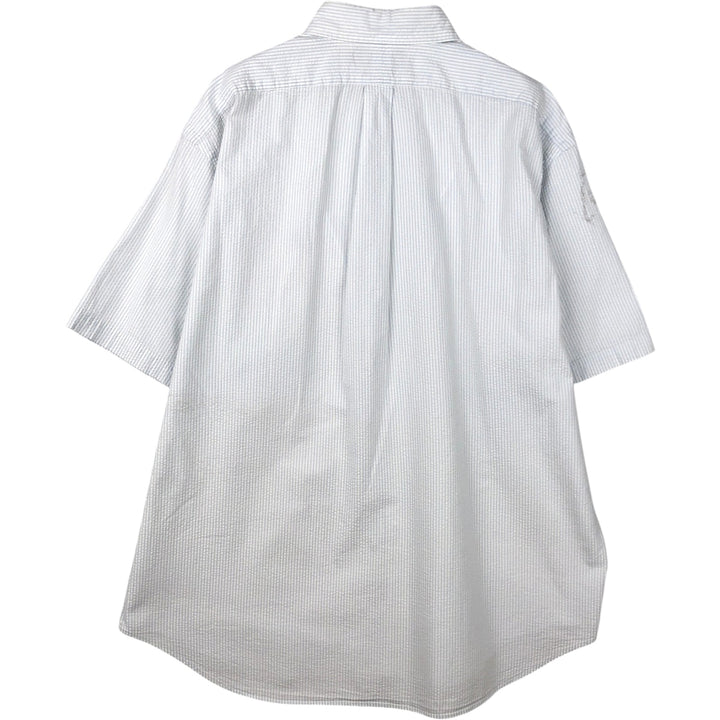 Ralph Lauren BLAKE Seersucker Short Sleeve Button Down Striped Shirt Men's XL cotton white type Vintage Second Hand
