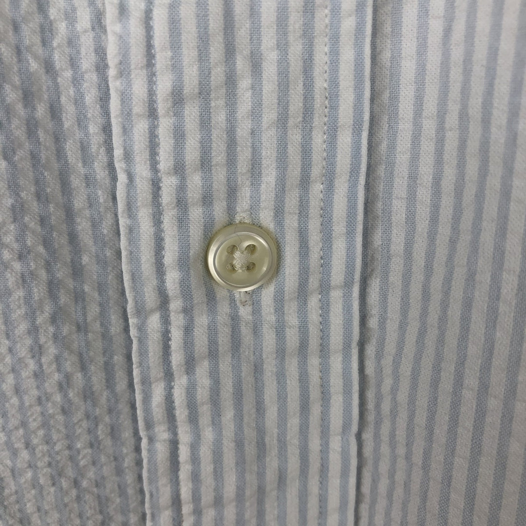 Ralph Lauren BLAKE Seersucker Short Sleeve Button Down Striped Shirt Men's XL cotton white type Vintage Second Hand