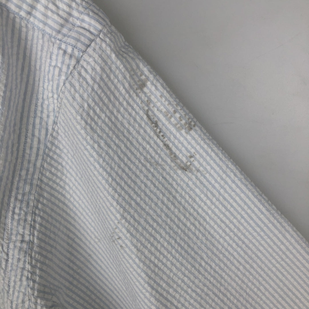 Ralph Lauren BLAKE Seersucker Short Sleeve Button Down Striped Shirt Men's XL cotton white type Vintage Second Hand