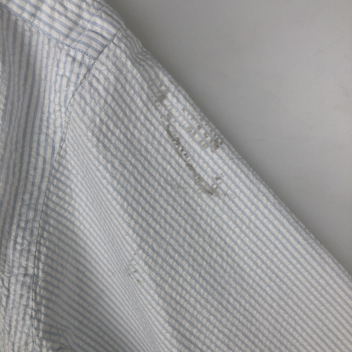 Ralph Lauren BLAKE Seersucker Short Sleeve Button Down Striped Shirt Men's XL cotton white type Vintage Second Hand