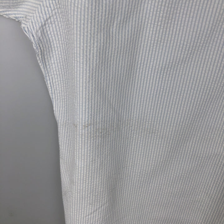 Ralph Lauren BLAKE Seersucker Short Sleeve Button Down Striped Shirt Men's XL cotton white type Vintage Second Hand