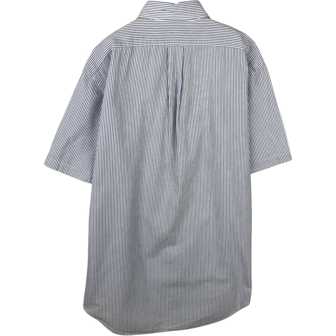 Ralph Lauren Classic Fit Seersucker Short Sleeve Button Down Striped Shirt Men's M cotton navy blue type Vintage Second Hand