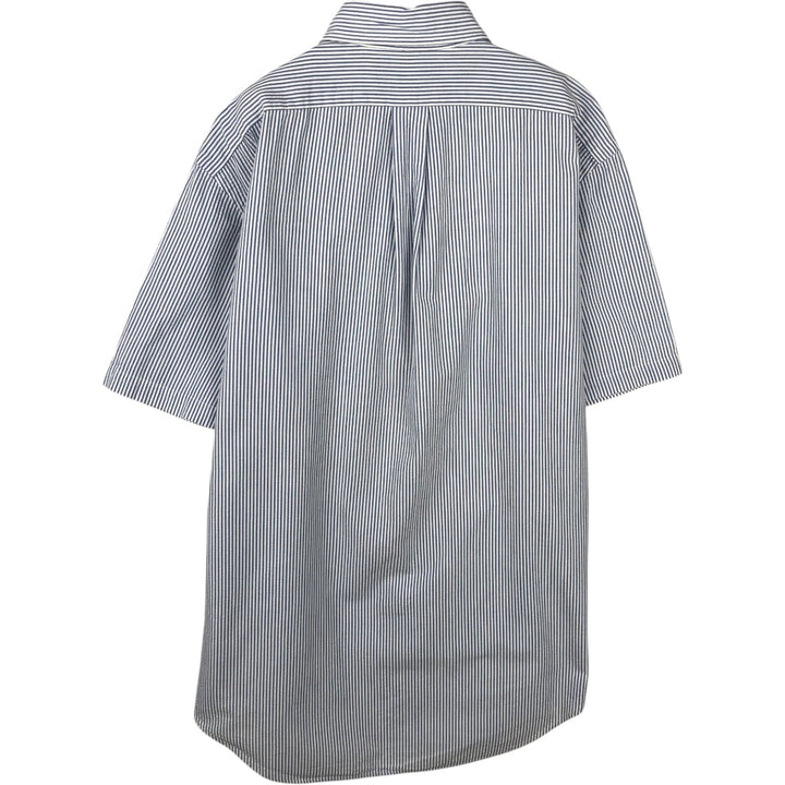 Ralph Lauren Classic Fit Seersucker Short Sleeve Button Down Striped Shirt Men's M cotton navy blue type Vintage Second Hand