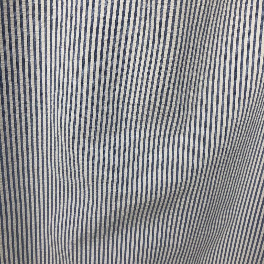 Ralph Lauren Classic Fit Seersucker Short Sleeve Button Down Striped Shirt Men's M cotton navy blue type Vintage Second Hand