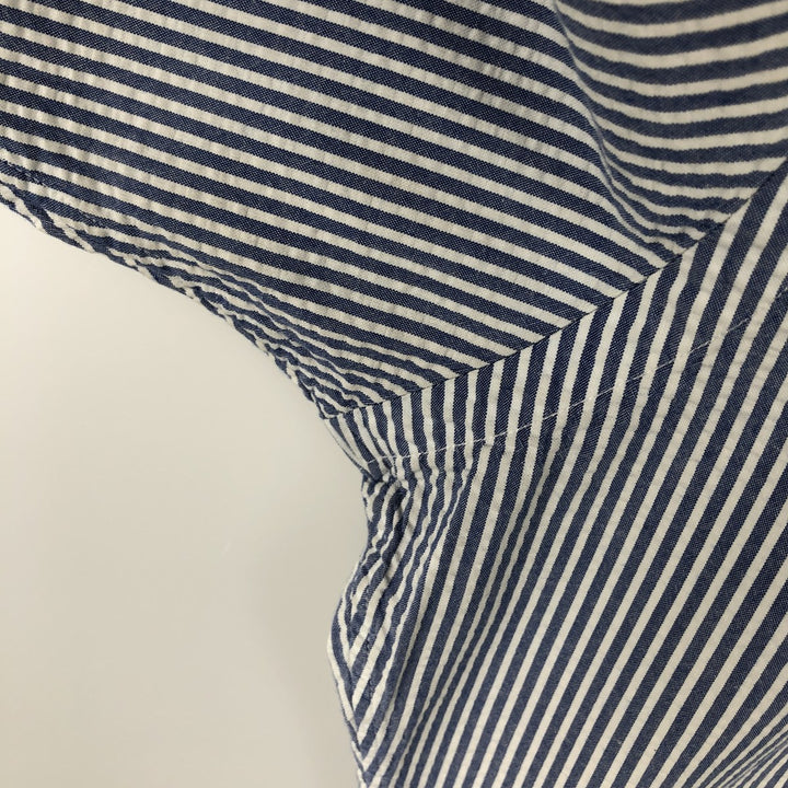 Ralph Lauren CLASSIC FIT Classic Fit Seersucker Short Sleeve Button Down Striped Shirt Men's M cotton navy blue type Vintage Second Hand