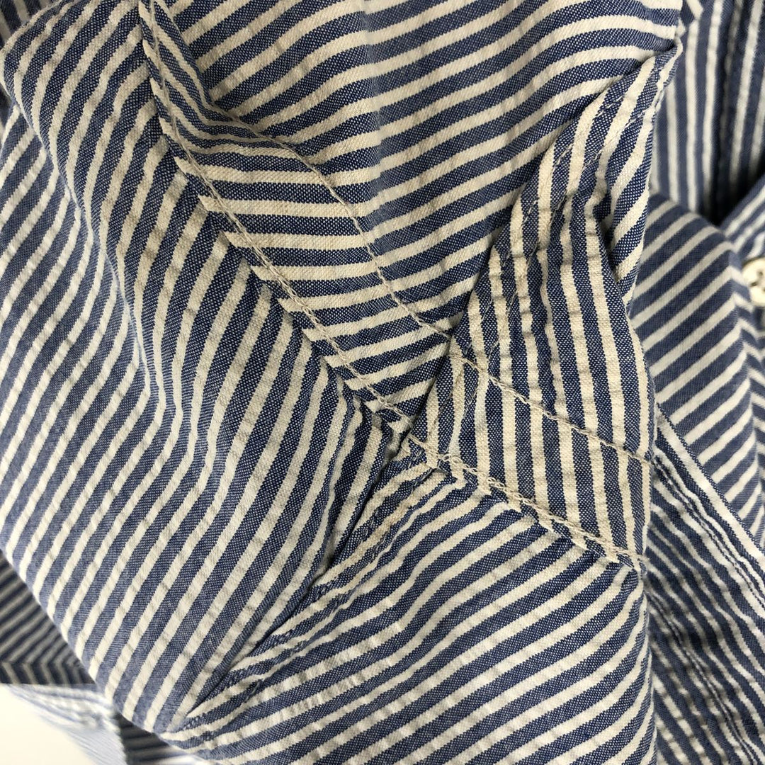 Ralph Lauren CLASSIC FIT Classic Fit Seersucker Short Sleeve Button Down Striped Shirt Men's M cotton navy blue type Vintage Second Hand