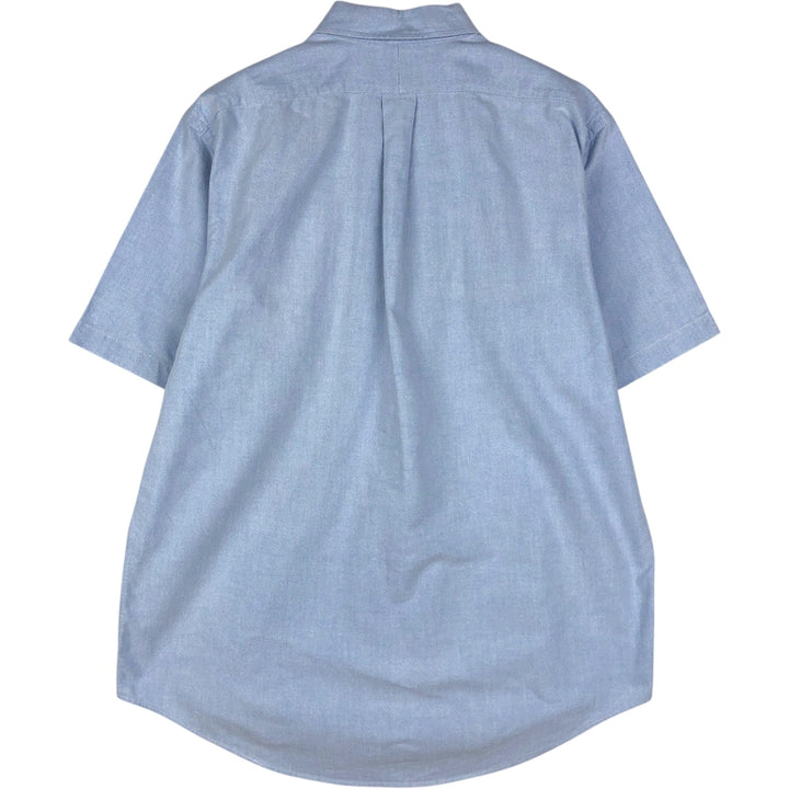 Ralph Lauren YARMOUTH short-sleeved button-down shirt, men's size XL cotton Blue type light blue Vintage Second Hand