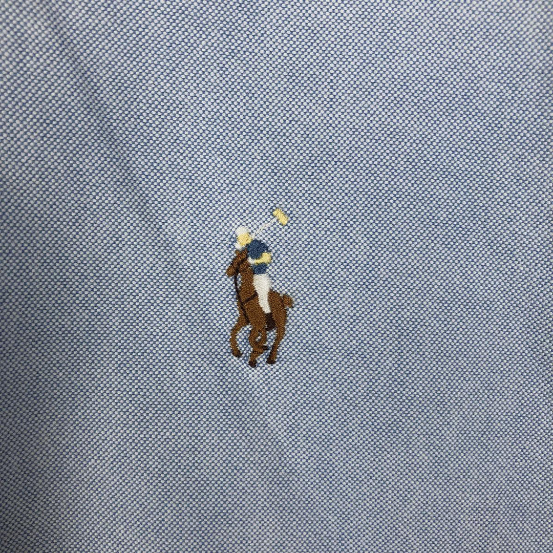 Ralph Lauren YARMOUTH short-sleeved button-down shirt, men's size XL cotton Blue type light blue Vintage Second Hand