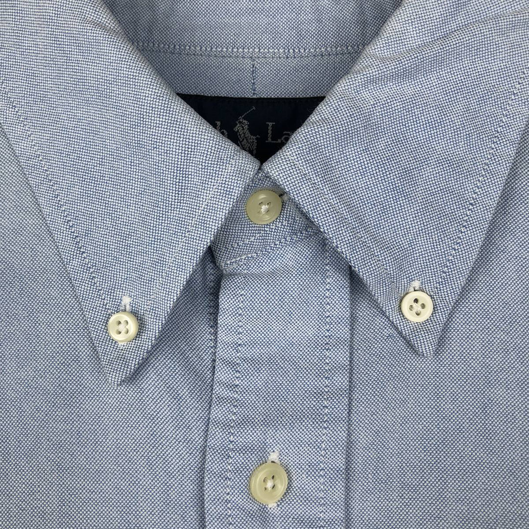 Ralph Lauren YARMOUTH short-sleeved button-down shirt, men's size XL cotton Blue type light blue Vintage Second Hand