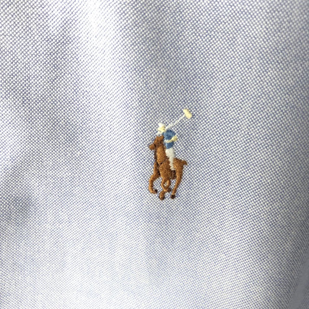 Ralph Lauren BLAIRE short sleeve button down shirt, men's size L cotton navy blue type Vintage Second Hand