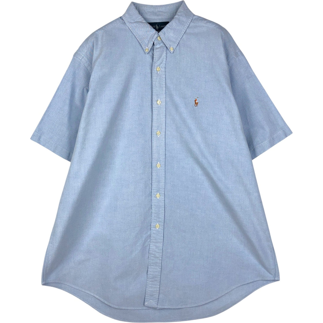 Ralph Lauren Classic Fit Short Sleeve Button Down Shirt Men's XL cotton Blue type light blue Vintage Second Hand