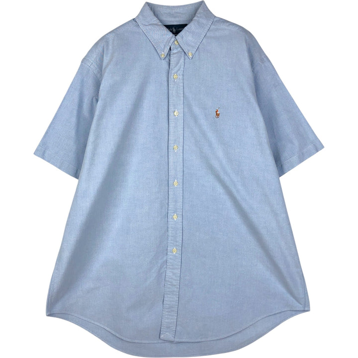 Ralph Lauren Classic Fit Short Sleeve Button Down Shirt Men's XL cotton Blue type light blue Vintage Second Hand