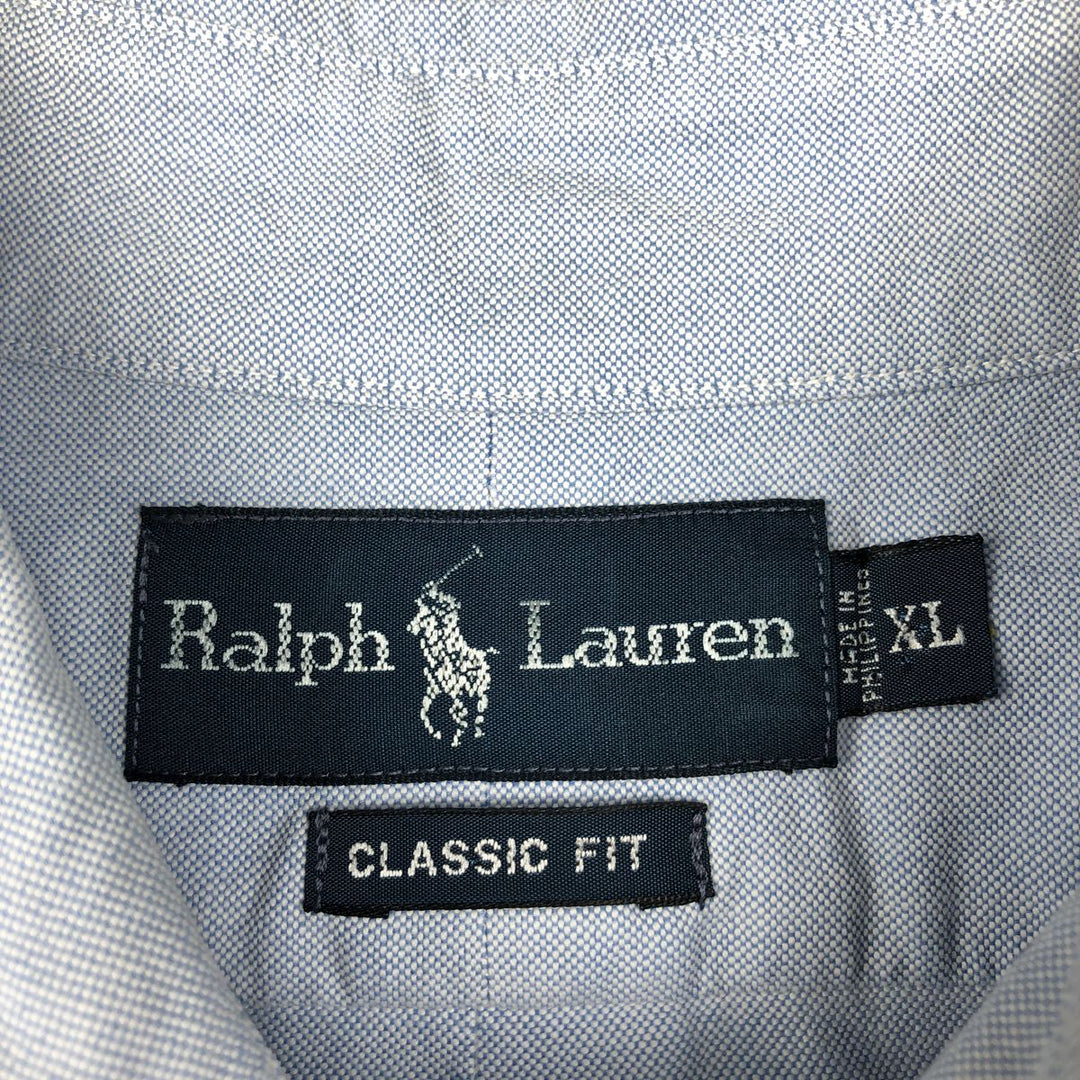 Ralph Lauren Classic Fit Short Sleeve Button Down Shirt Men's XL cotton Blue type light blue Vintage Second Hand